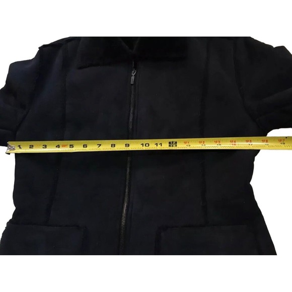 Max & Co Italy Womens Faux Suede Lined Jacket IT 40 US 6 Small S Medium M Black - Picture 12 of 14